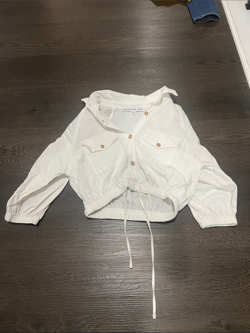 HYFVE White Cropped Drawstring Utility Jacket